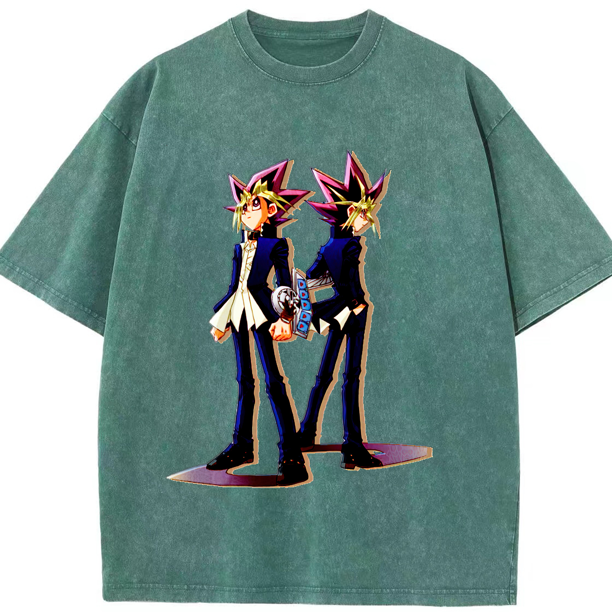 （画像用） 遊☆戯☆王 Yu-Gi-Oh! 綿100% ヴィンテージ風 半袖Tシャツ（フロントプリント）